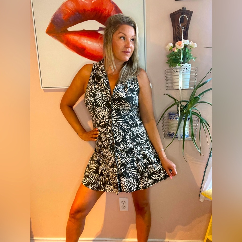 ASOS Black and White Halter Sundress Mini